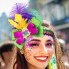 Formery Mardi Gras Feathers Headband Feather Sequins Carnival Parade Hairband