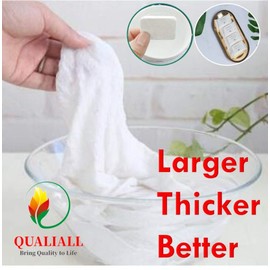QUALIALL Premium Compressed Towel Tablet, Essential Face Washcloths for Travel, Camping, Hiking, Sports and Beyond, Portable Disposable Thicker Larger, Pure Cotton, 20PCS
