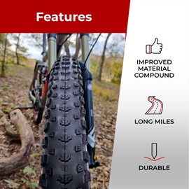 Fincci Pair 26x2.25 Bike Tire - Mountain Bike Tires 26 Inch, 57-559 - Black Foldable Kevlar Encamp 26 Inch Bike Tires for Trail, Enduro, XC, Off Road Bikes - 26" Accessories