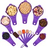 IFFMYJB Purple Measuring Cups and Spoons Set 15, Plastic Mesuring