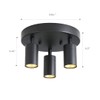 VidaLite Shura - Round 3-Light Black Integrated LED Ceiling Light