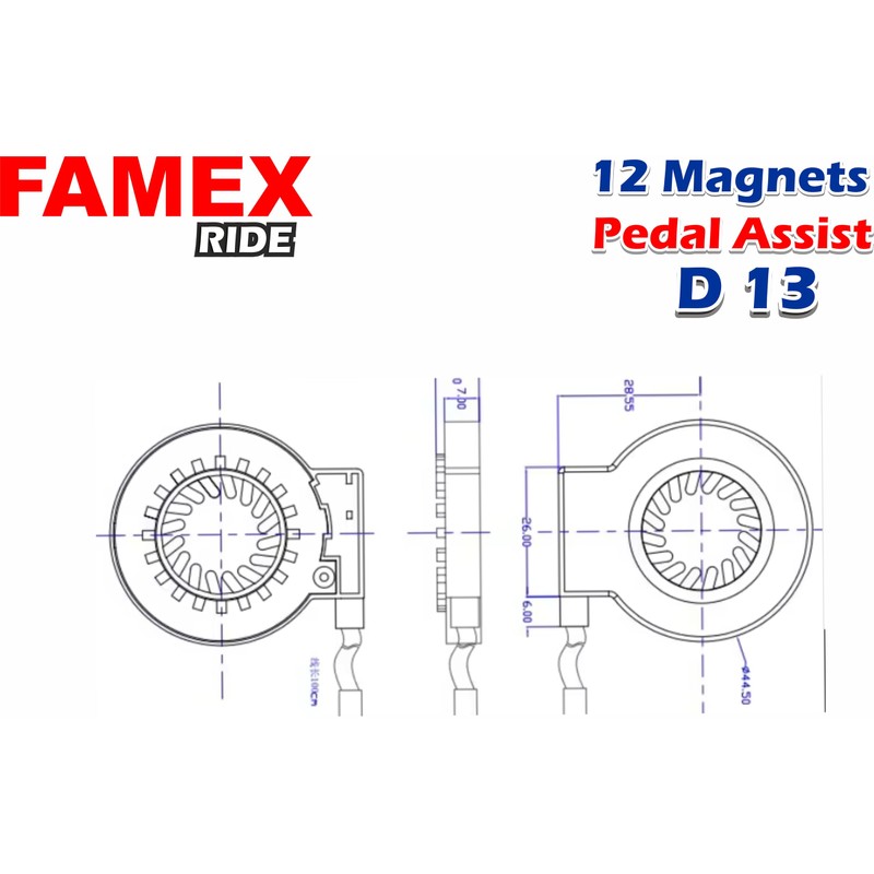 FAMEX RIDE E-Bike PAS Pedals Sensor Power Assist Integrated Waterproof