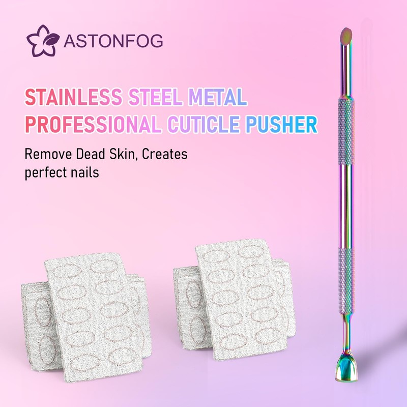 Dual Ended Cuticle Remover,Pre-Treatment Cuticle Pusher with 100#/240# Grit Sandpaper