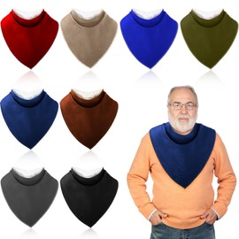 Cutecrop 8 Pcs Adult Drool Bib for Men Women Special Needs, Soft Absorbent Large Elderly Snap Bandana Bibs Set for Clothing Protector (Multicolor)