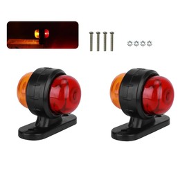 Hsthe Sea 2 Pack LED Trailer Side Marker Lights12-24V Yellow Red Double Sided Warning Indicator Lamps for Trailer Truck Lorry RV Caravan