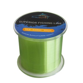 kmucutie Fishing Line, Monofilament Fishing Line 300 Yds Ultimate Strength, Shock Absorber, Suspend in Water, Knot Friendly - Mono Fishing Line 10-40LB (Green, 15LB/0.33MM/300YDS)