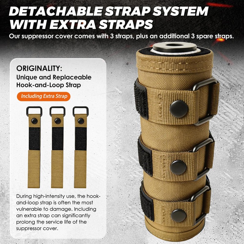 Dizetion 6" Coyote Brown Suppressor Cover, 2200°F Heat Resistant