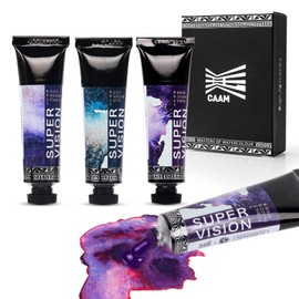 SUPER VISION Transparent Watercolor Paint Set Diverse Colors Layering 15ml (Willow Zhongyue + Yun Siyu + Maple Forest Evening) 3 Colors, 15ml Tubes for Illustration, Manga, Hobby, Art Supplies, Letter