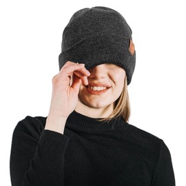 OZERO Mens Beanies for Winter: Daily Knitted Women Cuffed Hat Warm Skull Running Cap Thermal for Cold Weather Gray