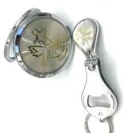 allgift 24 baptism favors 12pcs mirros 12pcs keychain recuerdos de bautizo 1ra comunion