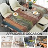 Beabes Tablecloth Grunge Wood, Retro Wooden Plank Brown Rectangular Table