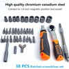 38-in-1 Ratchet Box, Ratchet Set for Socket Wrench, Ratchet Box