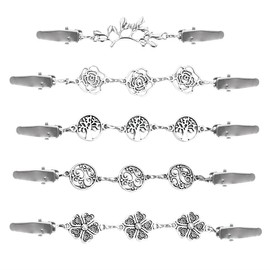 5 Pack Vintage Cardigan Clip Sweater Clip Brooch Antique Scarf Clip Silver Shirt Dress Collar Buckle Scarf Clip Clothing Brooch Vintage Elegant Cardigan Clip