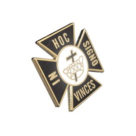 Patch Nation Crown and Cross In Hoc Signo Vinces Masonic Knights Templar Crusader Lapel Pin Badge (Gold)