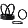 Rohans 10 Pcs 25 mm Metal Flat Split Key Ring Circular Keychain Hoops Keyring Loop Keyring Connector (Black)