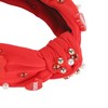 Rhinestone Embellished Knotted Headband Heart Decoration Knotted Jeweled Headband for