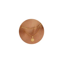 Treasure Bender Initial Necklaces for Women - 18K Gold Plated S Initial Letter Necklace Dainty Gold Necklace Layered Gold Necklaces Paperclip Link Chain Jewelry for Women Gifts