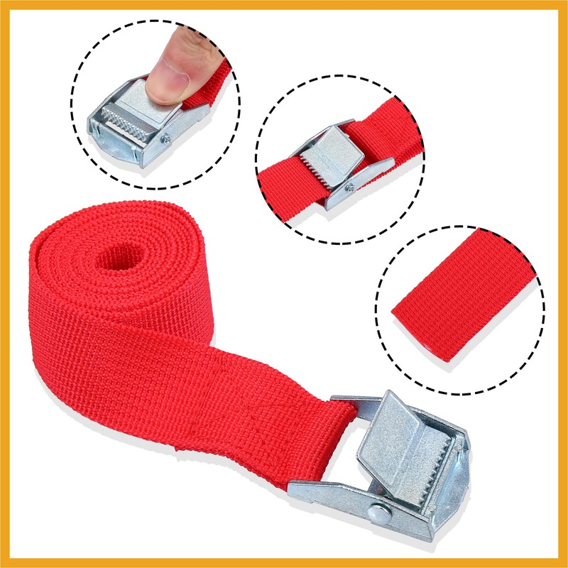 Partuto 6pcs 3.3ft Cargo Tie Down Straps with Cam Lock