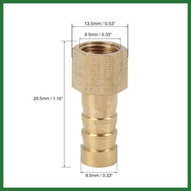 Motoforti 8mm Hose ID 1/8'' NPT Female Brass Hose Barb Fitting for Car 2pcs Long-lasting