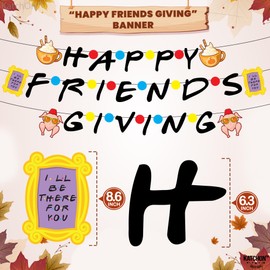 KatchOn, Happy Friends Giving Banner - Large 10 Feet, No DIY | Friendsgiving Decorations for Happy Friendsgiving Party Decorations | Thanksgiving Decor, Friends Banner, Party Supplies