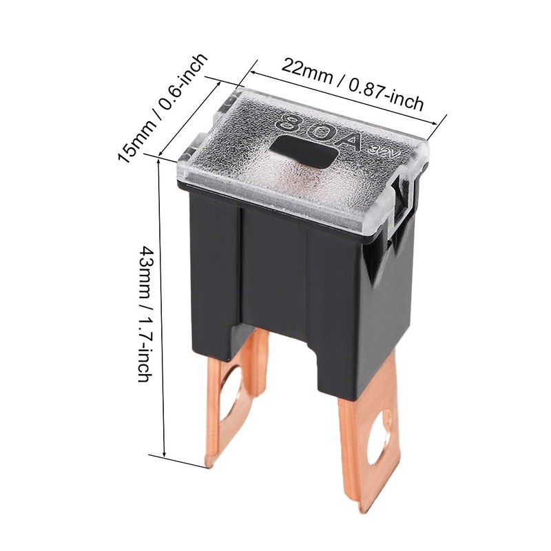 uxcell Tridge Fuse 32V 80A Male Terminal Blade J Case