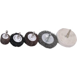 Dapetz ® 10Pc Cleaning Polishing Kit Sanding Wire Brush Wheel Grinding Stone Power Drill 4 Aluminium Oxide Mounted Wheels Wire Brush 3in. 75mm Buffing Pad