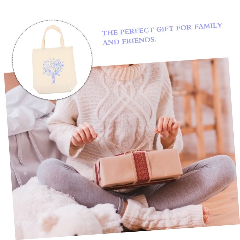 Gatuida 1 Set Embroidery Canvas Tote Bag Kit with Pattern