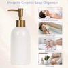 Natheeph 14OZ Ceramic Soap Dispenser Ceramic Soap Pump Dispenser Can