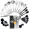 Stainless Steel Cooking Utensils Set, 25pcs Kitchen Utensils Set with