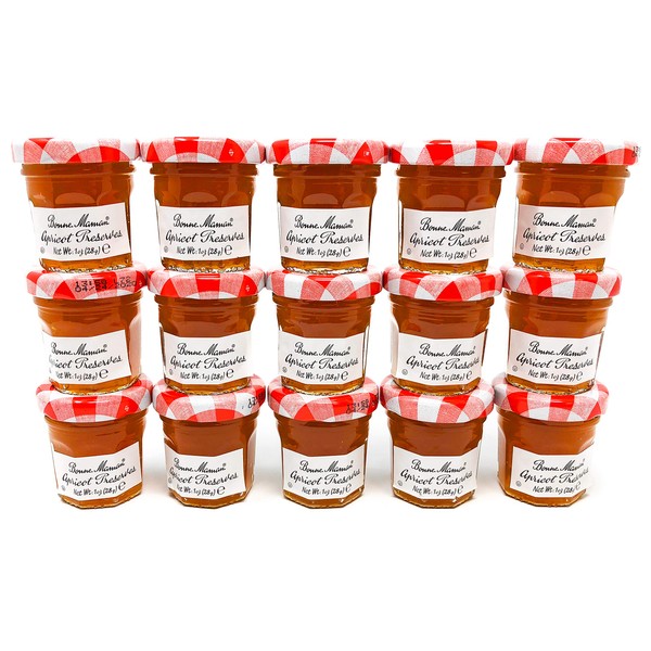 Bonne Maman Apricot Preserve Mini Jars - 60 pcs x 1 oz - Kosher Jelly Jam