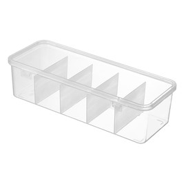 Buachois Hair Accessories Organizer for Girls, 5 Compartments, Multifunctional Transparent Containers for Organizing Hair Accessories, Hair Clip Holder for Bathroom, Closet, Office