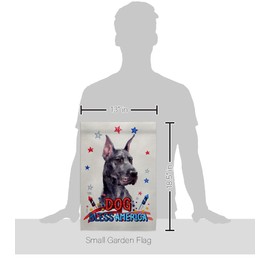 Breeze Decor Patriotic Cropping Black Dane Garden Flag-Set Wall Hanger Dog Puppy Spoiled Paw Canine Fur Pet Nature Farm Animal Creature House Banner Small Yard Gift Double-Sided, Made in USA