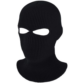 2-Hole Knitted Full Face Cover Ski Mask, Adult Winter Balaclava Warm Knit Full Face Mask for Outdoor Sports
