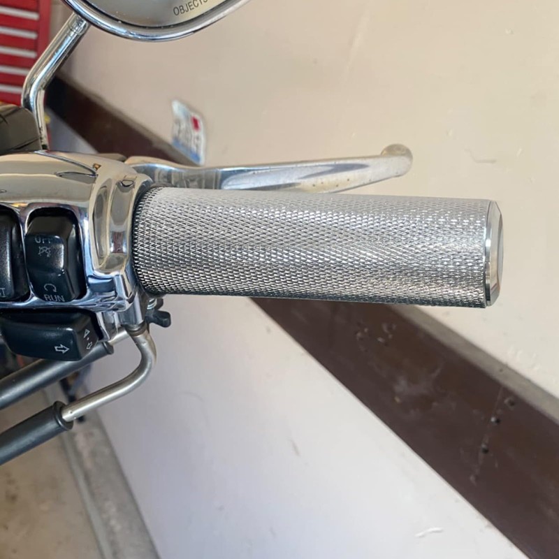 HDBUBALUS Motorcycle 1" Hand Grips Handlebar Grips Cable Throttle Fit