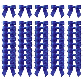 MORSUNBELA Gift Bows Dark Blue Decorative Bows Gift Bow for Wedding Birthday Christmas Communion Pack of 50 Blue