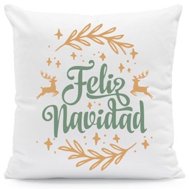 GRAVURZEILE Cushion with Christmas Motif - Feliz Navidad - Christmas Decoration - Gifts for Men and Women - For Secret Santa and as a Gift for Him and Him - With Filling