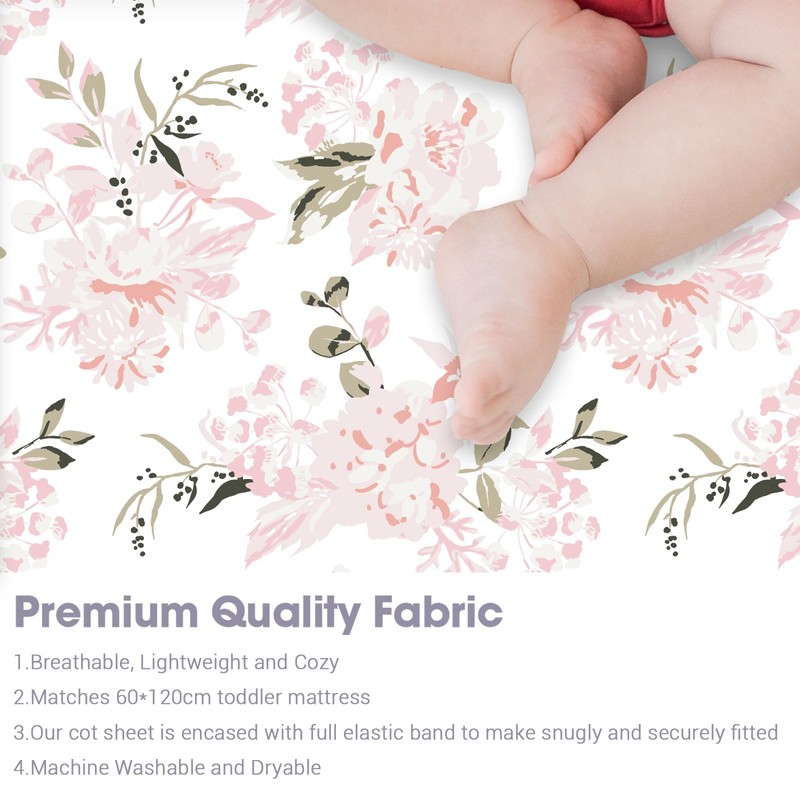 Bimocosy 3 Pack Cot Sheets,100% Microfiber- Breathable, 120 x 60cm