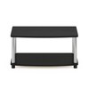Furinno Turn-N-Tube No Tools 2-Tier Elevated TV Stand, Stainless Steel