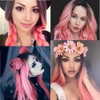 SereneWig 24" Ombre Pink Mermaid Wigs Long Straight Synthetic Lace