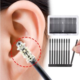 Sticky ear swabs plastic adhesive earwax black ear picks sticky cotton swabs 100, 5, 20 pcs / 끈끈이 귀 면봉 플라스틱 점착식 귀지 블랙 귀이개 끈끈이면봉 100개, 5개, 20개입