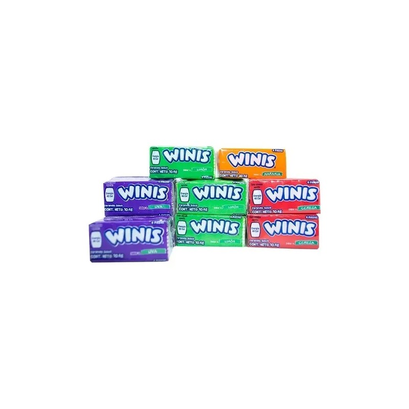 Winis Chicloso Minis Originales Caramelo Suave Dulce 32 Pz