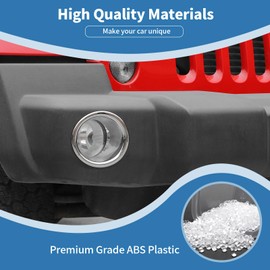 PDKLIN for Jeep JK Front Fog Light Cover Trim for Jeep Wrangler JK JKU 2007-2017 Chrome Exterior Accessories 2pcs