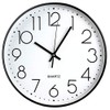 TOHOOYO Wall Clock 12 ''Non-ticking Silent Quartz Decorative Clocks Modern Large Number Round Clock (Black) 1