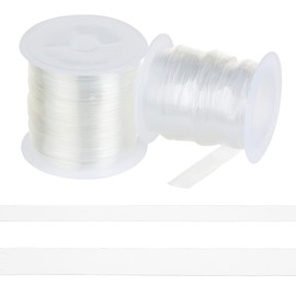 NBEADS Clear Elastic Strap, 6mm/10mm Width 2 Styles 30m Total Transparent Elastic Band High Flexibility Clear Elastic for DIY Shoulder Bra Clothes Sewing Project