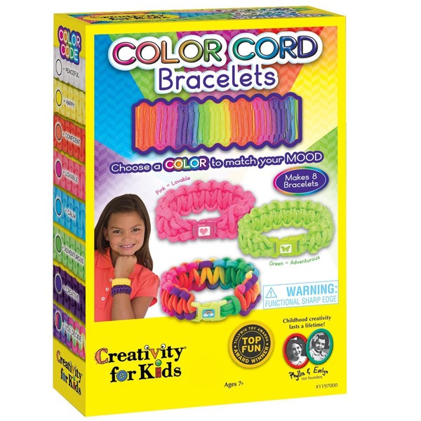 Creativity for Kids Color Cord Bracelets - Makes 8 Paracord Bracelets