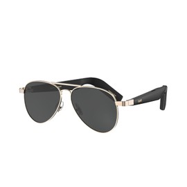 GetD AI Smart Bluetooth Sunglasses for Men and Women, Voice Control and Open Ear Style Smart Glasses Listen Music and Calls with Speakers IPX4 Waterproof Detachable Aviator Nylon Audio Glasses