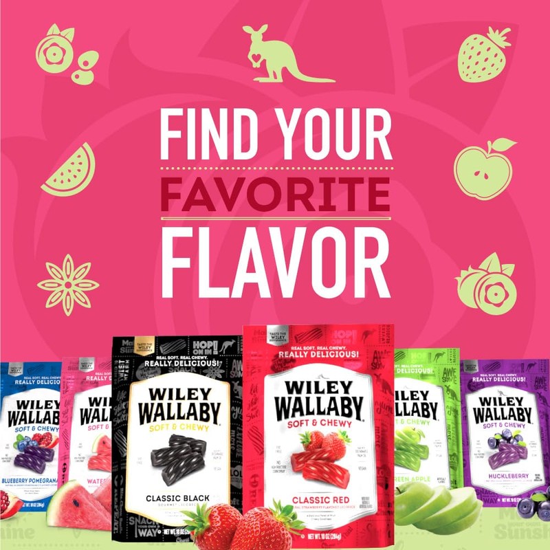 Wiley Wallaby Licorice Variety Pack - Lemonade, Original Fruits, &