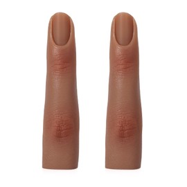 Silicone Practice Fingers for Acrylic Nails, Bendable Fake Nail Training Finger Manicure DIY Nail Art (5-2pcs)