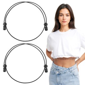 Mabor 2pcs Adjustable Crop Tuck Band Bandcrop band for tucking shirts Shirt Stays Belt Adjustable Elastic Lightweight Sweater Cropping Belt for Women