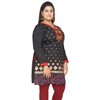 Indian Clothes Plus Size Women's Silk Kurti Kurta Top (Black,